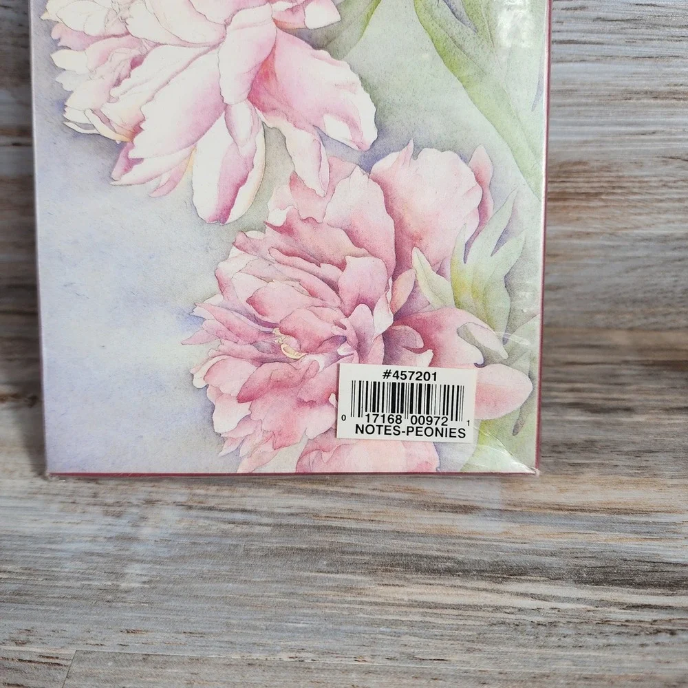 Potpourri Press Peonies Folded Note Cards 10 Count Blank Stationery Pink Floral